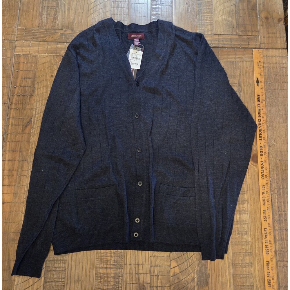 NWT Nordstrom 100% Extra Fine Merino Wool Cardigan XXL Tall